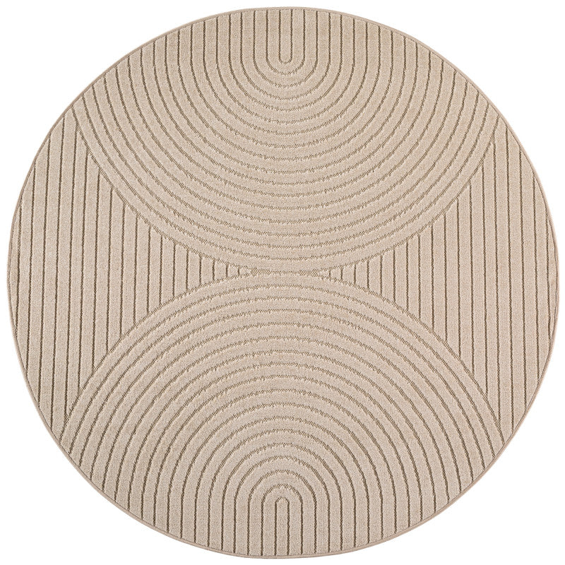 Nova – Vloerkleed Rond Siena Beige – Binnen En Buiten Vloerkleed – Laagpolig – Japandi stijl