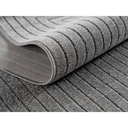 Nova – Vloerkleed Oslo Grijs – Binnen En Buiten vloerkleed – Laagpolig – Japandi stijl