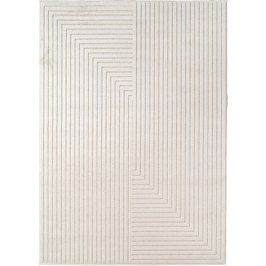 Nova – Vloerkleed Oslo Creme – Binnen En Buiten vloerkleed – Laagpolig – Japandi stijl