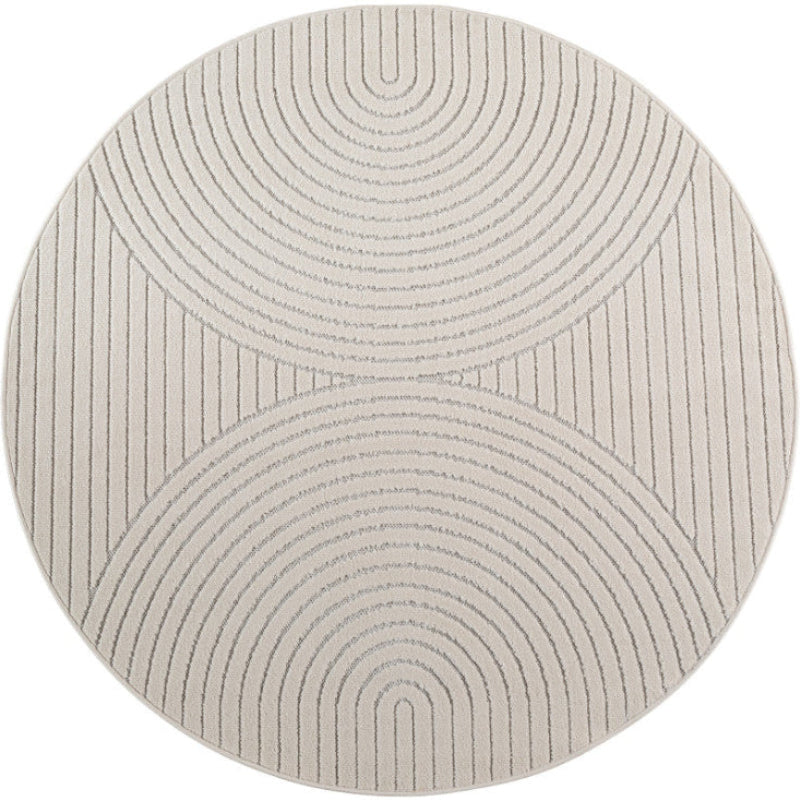Nova – Vloerkleed Rond Siena Creme – Binnen En Buiten Vloerkleed – Laagpolig – Japandi stijl