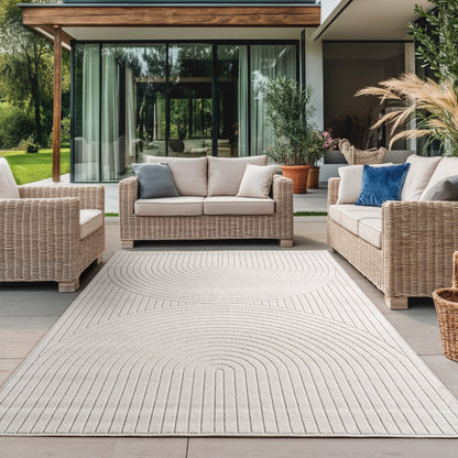 Nova – Vloerkleed Siena Creme – Binnen En Buiten Vloerkleed – Laagpolig – Japandi stijl