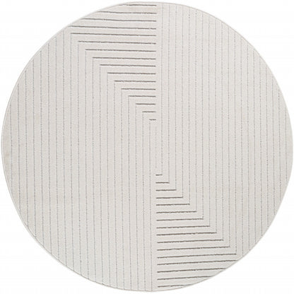 Nova – Vloerkleed Rond Oslo Creme – Binnen En Buiten vloerkleed – Laagpolig – Japandi stijl