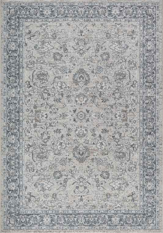 Salsa Vloerkleed – Beige Grijs – Klassiek Vintage Design – Laagpolig Vloerkleed