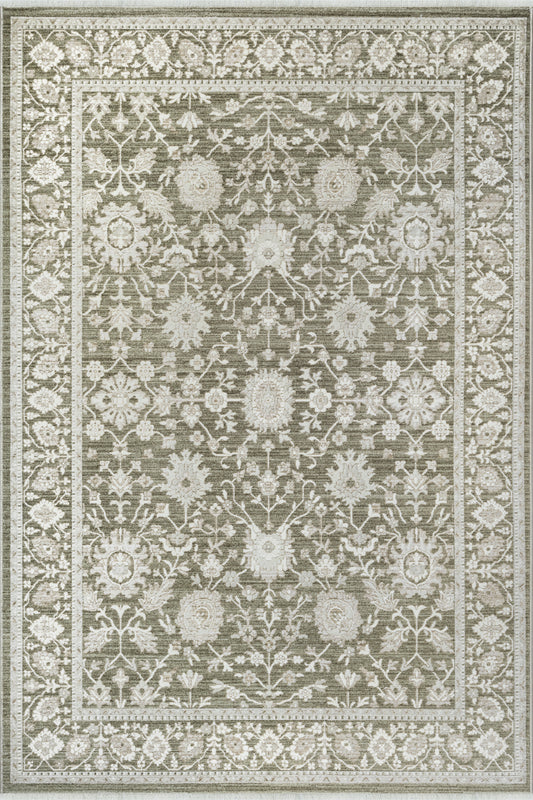 Flowline Vloerkleed – Groen – Klassiek Oosters Design – Laagpolig Vloerkleed