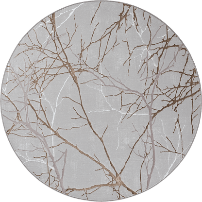 Creation Vloerkleed – Grijs – Takken Design – Laagpolig Vloerkleed
