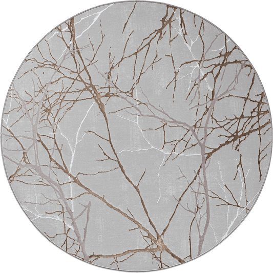 Creation Vloerkleed – Grijs – Takken Design – Laagpolig Vloerkleed