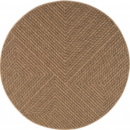 Timber – Geweven Strepen Rond Beige met Sisal-Look – Binnen & Buiten Vloerkleed – Laagpolig