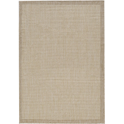 Giza Vloerkleed – Beige met Kader – Laagpolig & Modern – Voor Binnen & Buiten