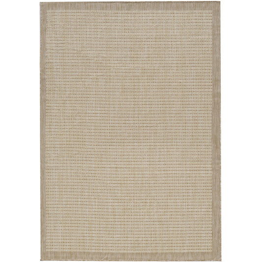Giza Vloerkleed – Beige met Kader – Laagpolig & Modern – Voor Binnen & Buiten