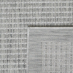 Giza Rond Vloerkleed – Grijs met Kader – Laagpolig & Modern – Voor Binnen & Buiten