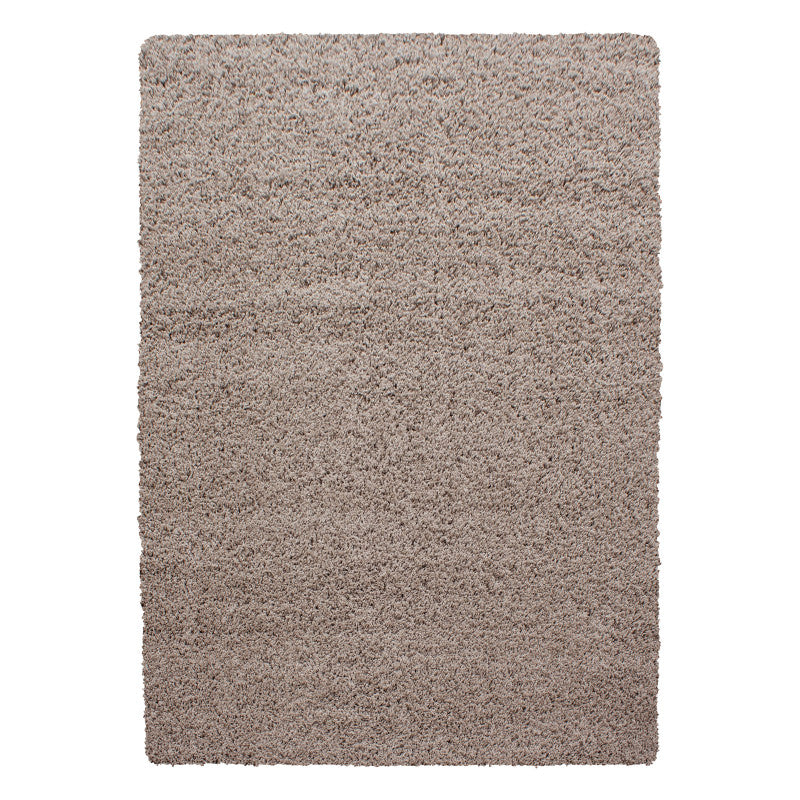 Mila Vloerkleed – Beige – Hoogpolig & Effen