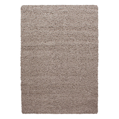 Mila Vloerkleed – Beige – Hoogpolig & Effen