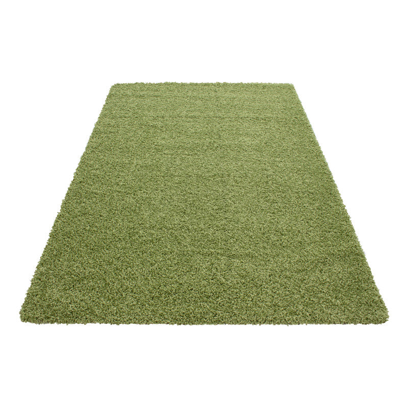 Mila Vloerkleed – Groen – Hoogpolig & Effen