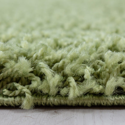 Mila Vloerkleed – Groen – Hoogpolig & Effen
