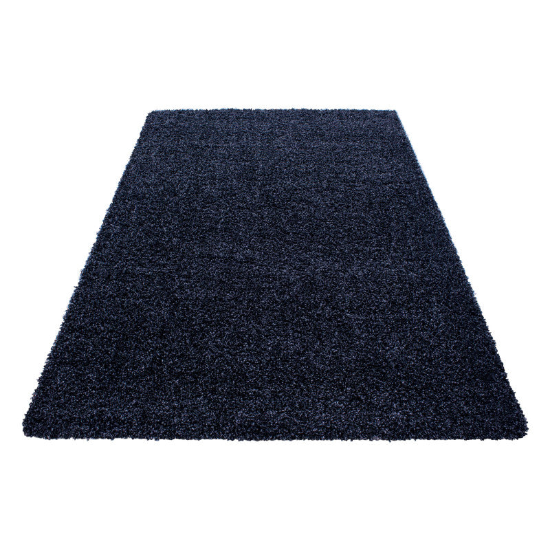 Mila Vloerkleed – Navy – Hoogpolig & Effen