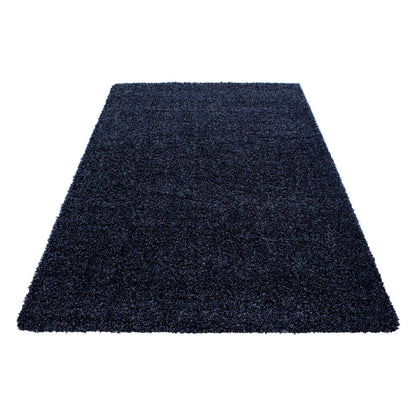 Mila Vloerkleed – Navy – Hoogpolig & Effen