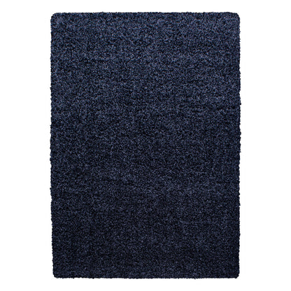 Mila Vloerkleed – Navy – Hoogpolig & Effen
