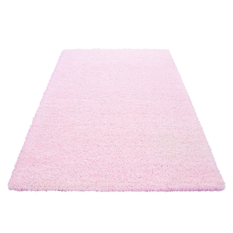 Mila Vloerkleed – Roze – Hoogpolig & Effen