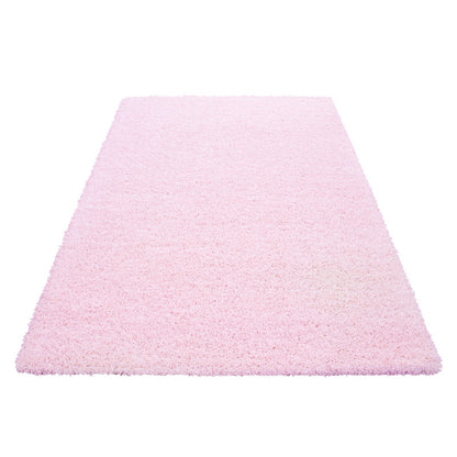 Mila Vloerkleed – Roze – Hoogpolig & Effen