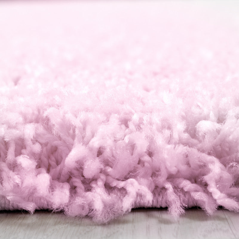 Mila Vloerkleed – Roze – Hoogpolig & Effen