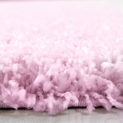 Mila Vloerkleed – Roze – Hoogpolig & Effen