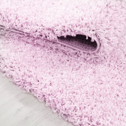 Mila Vloerkleed – Roze – Hoogpolig & Effen