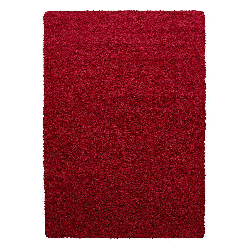 Mila Vloerkleed – Rood – Hoogpolig & Effen