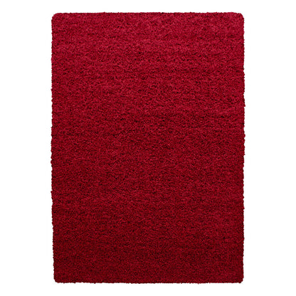 Mila Vloerkleed – Rood – Hoogpolig & Effen