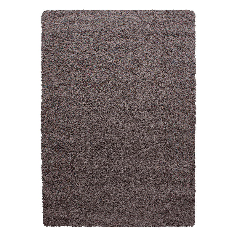 Mila Vloerkleed – Taupe – Hoogpolig & Effen