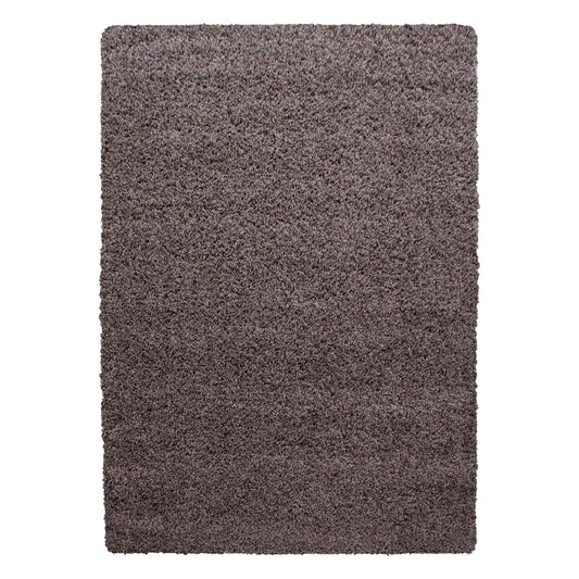 Mila Vloerkleed – Taupe – Hoogpolig & Effen