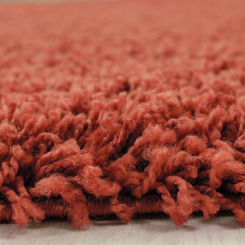 Mila Vloerkleed – Terra/Oranje – Hoogpolig & Effen