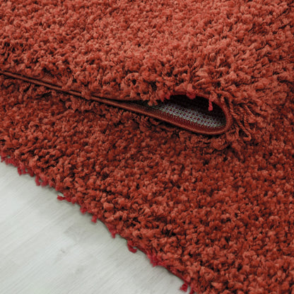 Mila Vloerkleed – Terra/Oranje – Hoogpolig & Effen