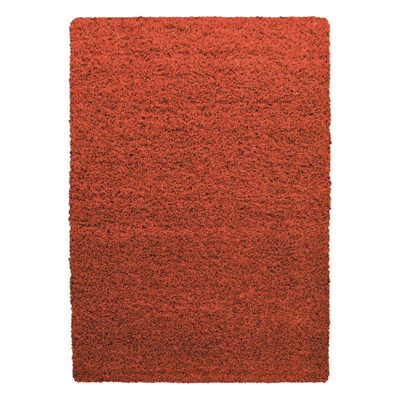Mila Vloerkleed – Terra/Oranje – Hoogpolig & Effen