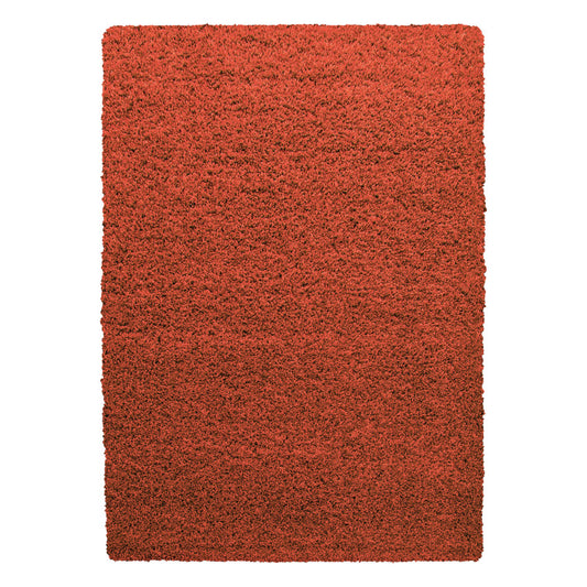 Mila Vloerkleed – Terra/Oranje – Hoogpolig & Effen