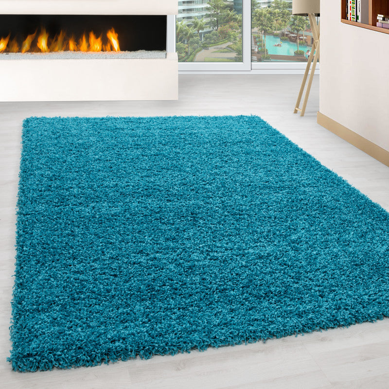 Mila Vloerkleed – Aqua – Hoogpolig & Effen