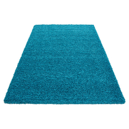 Mila Vloerkleed – Aqua – Hoogpolig & Effen