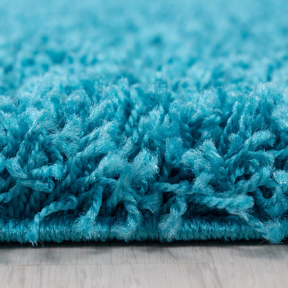 Mila Vloerkleed – Aqua – Hoogpolig & Effen