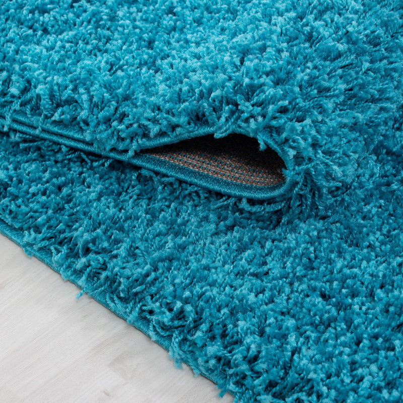 Mila Vloerkleed – Aqua – Hoogpolig & Effen