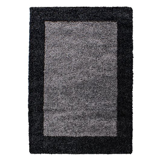 Mila Vloerkleed – Kader Antraciet – Hoogpolig & Zacht