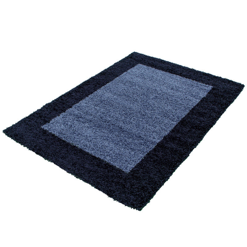 Mila Vloerkleed – Kader Navy – Hoogpolig & Zacht
