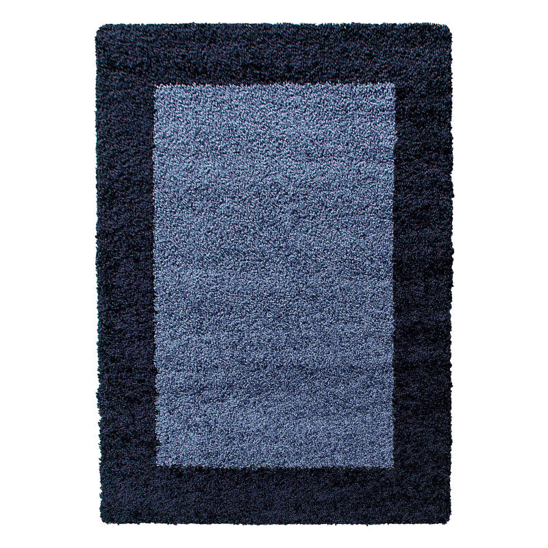 Mila Vloerkleed – Kader Navy – Hoogpolig & Zacht