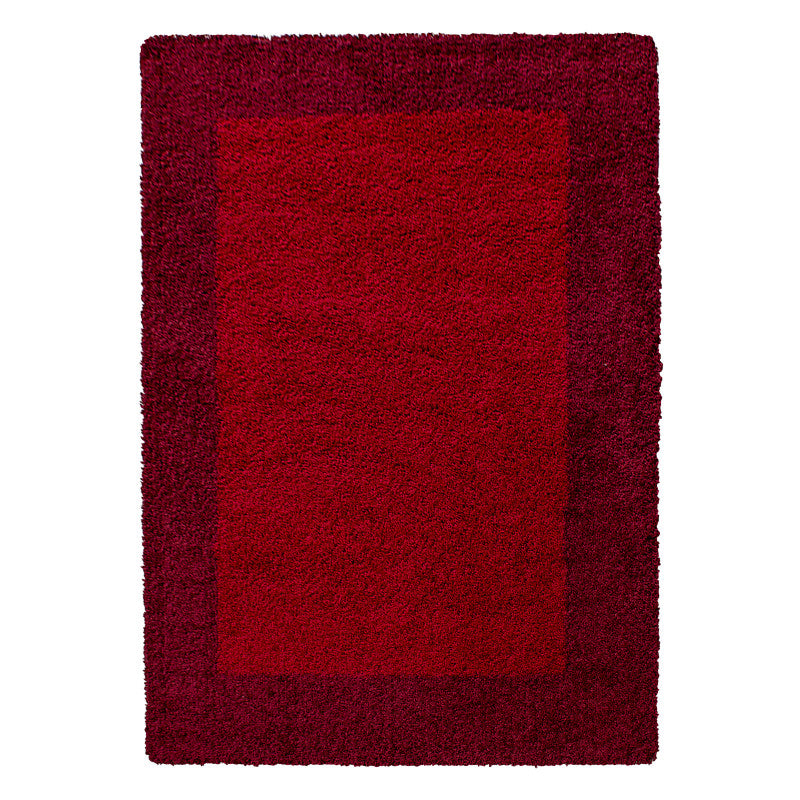 Mila Vloerkleed – Kader Rood – Hoogpolig & Zacht