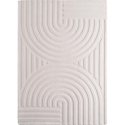 Pompei Doppio Ivory – Dubbel Cirkelmotief – Laagpolig Vloerkleed