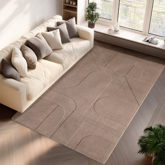 Pompei Seta Taupe – Japandi Stijl – Laagpolig Vloerkleed