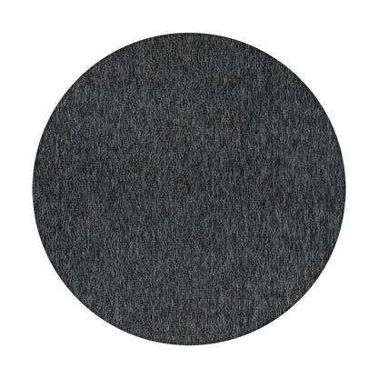 Nizza Rond Vloerkleed – Antraciet – Laagpolig & Effen Design