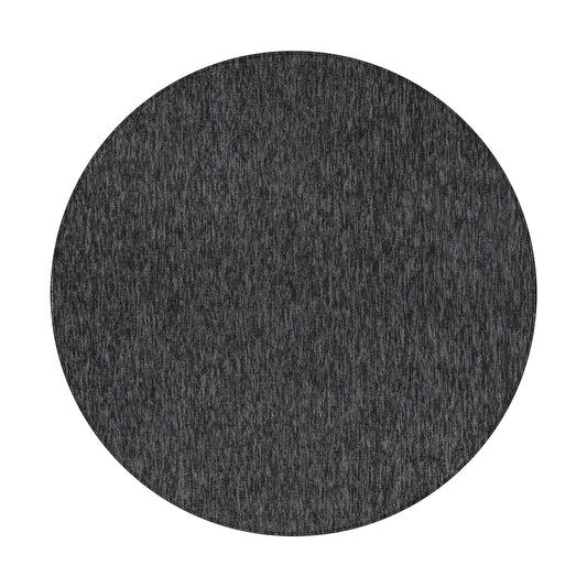 Nizza Rond Vloerkleed – Antraciet – Laagpolig & Effen Design