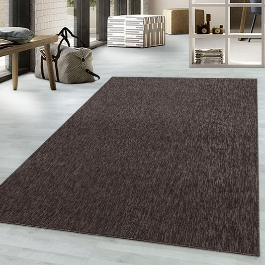 Nizza Vloerkleed – Bruin – Laagpolig & Effen Design