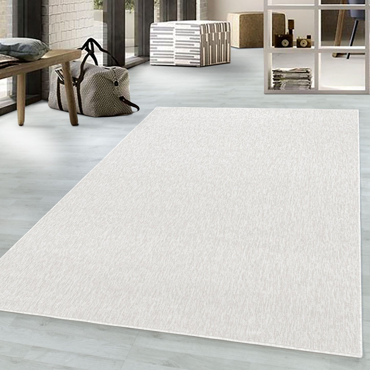 Nizza Vloerkleed – Creme – Laagpolig & Effen Design