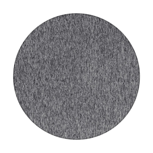 Nizza Rond Vloerkleed – Grijs – Laagpolig & Effen Design