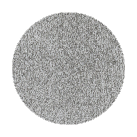 Nizza Rond Vloerkleed – Lichtgrijs – Laagpolig & Effen Design